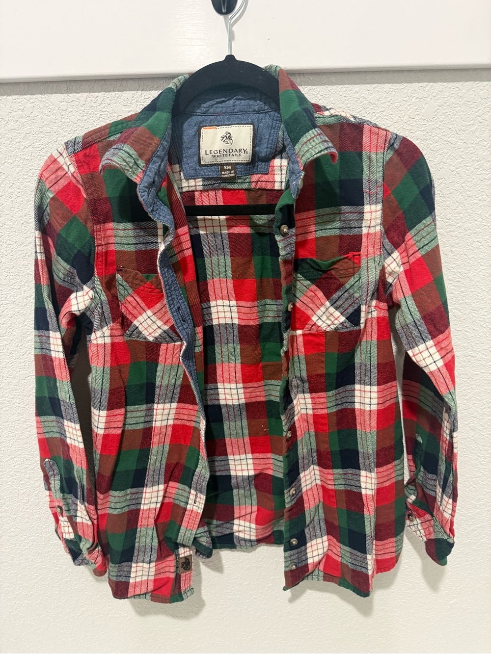 Legendary Whitetails Red, Green & White Plaid Button-Down Shirt